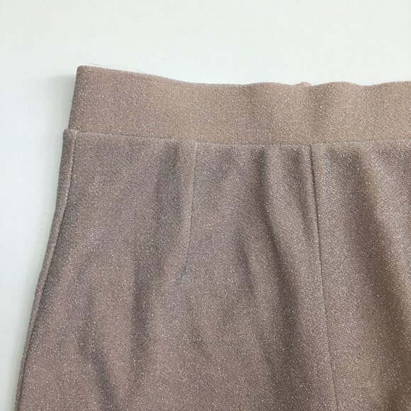 WINDSOR Light Mauve Pink Silver Glitter High Rise Waist Wide Flare Leg Pant - Picture 5 of 11